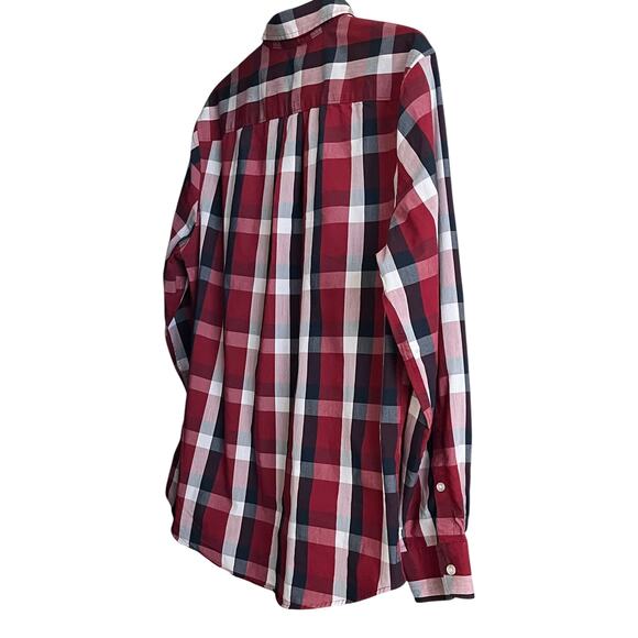 SAVANE STRETCH LONG SLEEVE BUTTON-UP SHIRT, MENS, L, RED BLUE WHITE PINK PLAID - Picture 6 of 10